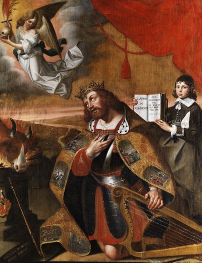 King David Kneeling in Front of a Sacrificial Altar by Unbekannt Unbekannt